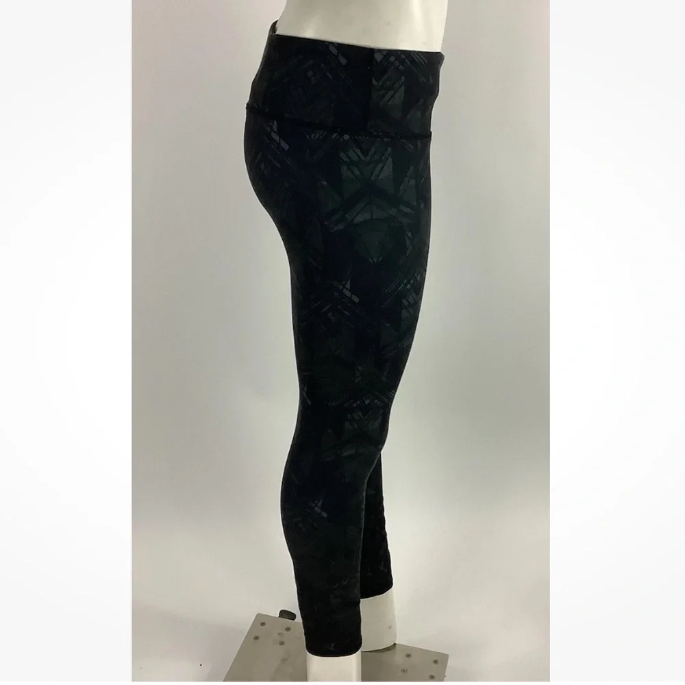 Alo Sz M Printed Leggings Green Full Length Yoga Workout Running Gym Pants - Picture 2 of 5